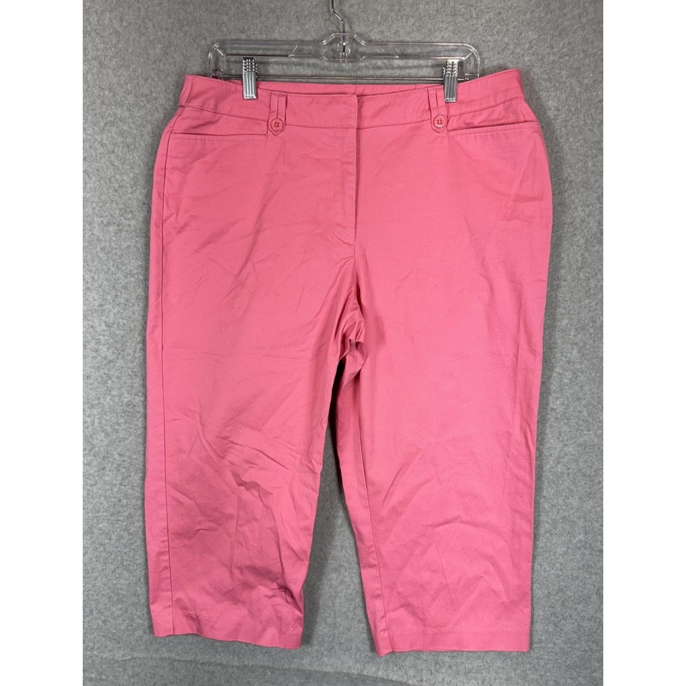 Briggs New York Pants Womens 14 Pink Cropped Stretch Chino Capri Casual Cotton